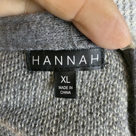 Anthropologie Hannah size XL, gray damask tan open cardigan lagenlook boho #4370 - Picture 7 of 10